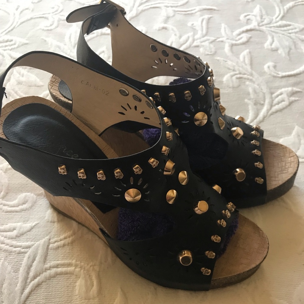 Renee was sz 38 Wedges with Skulls & Studs
